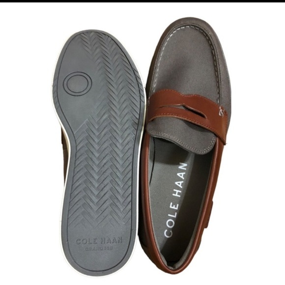 Cole haan men’s grey‎ & brown nantucket penny loafers new size 10.5 brand new main image 15